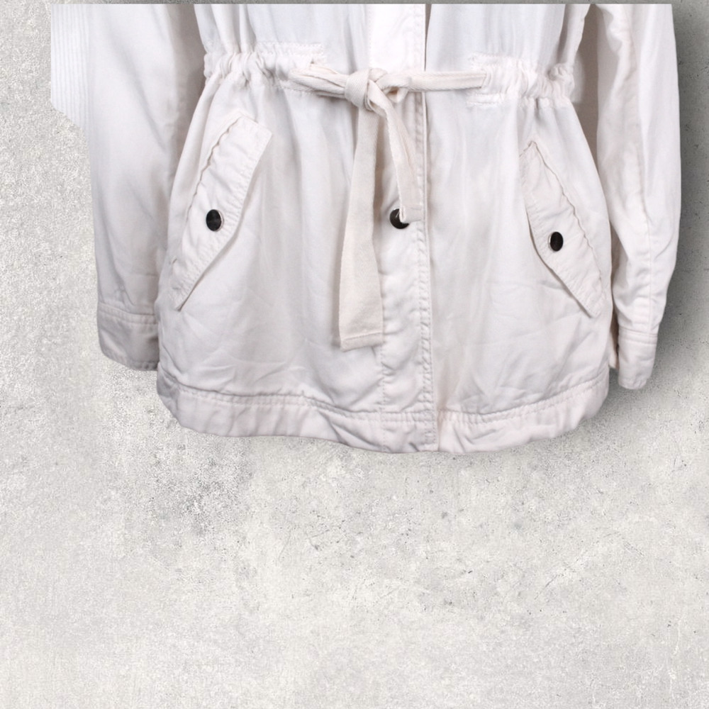 Loft Utility Jacket Snap Button Drawstring In Whi… - image 6